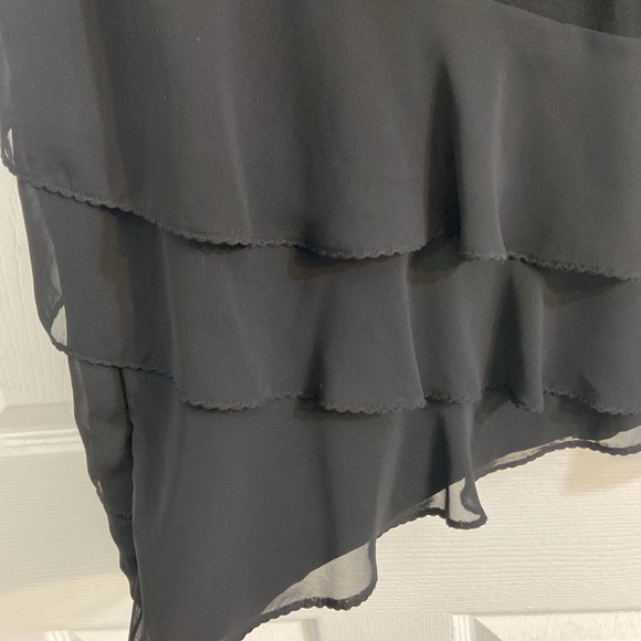 White House Black Market - Above The Knee Ruffle Dress in Black / Size Small - Picture 7 of 9